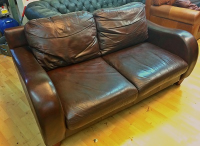 Stained Aniline Sofa Now Gorgeous!