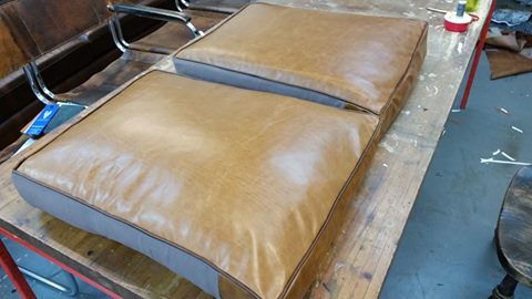 New cushions for aniline Chesterfield