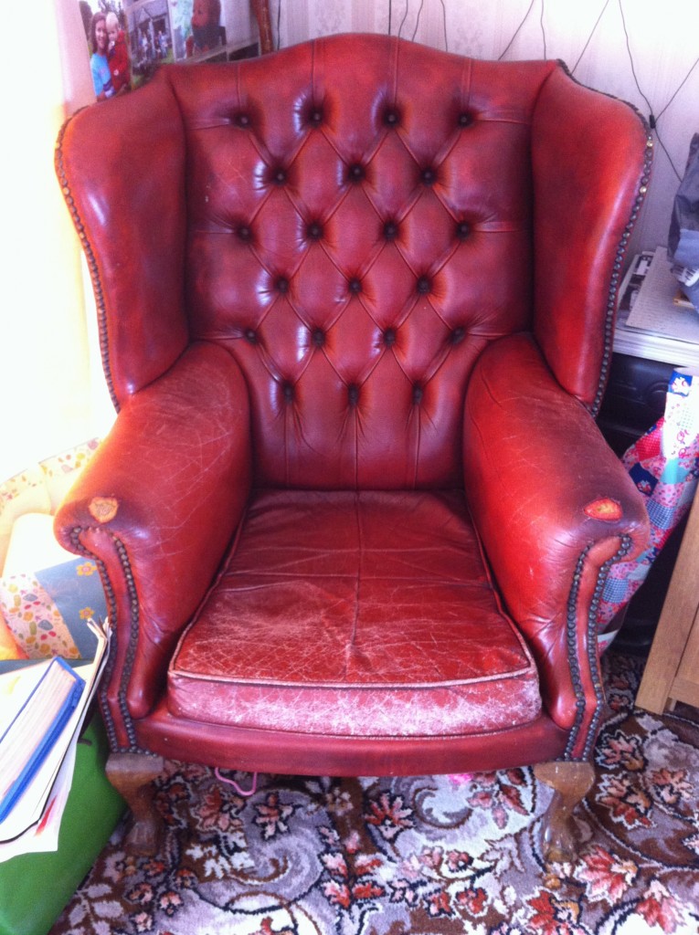 Wingback chair needs restoration and repair