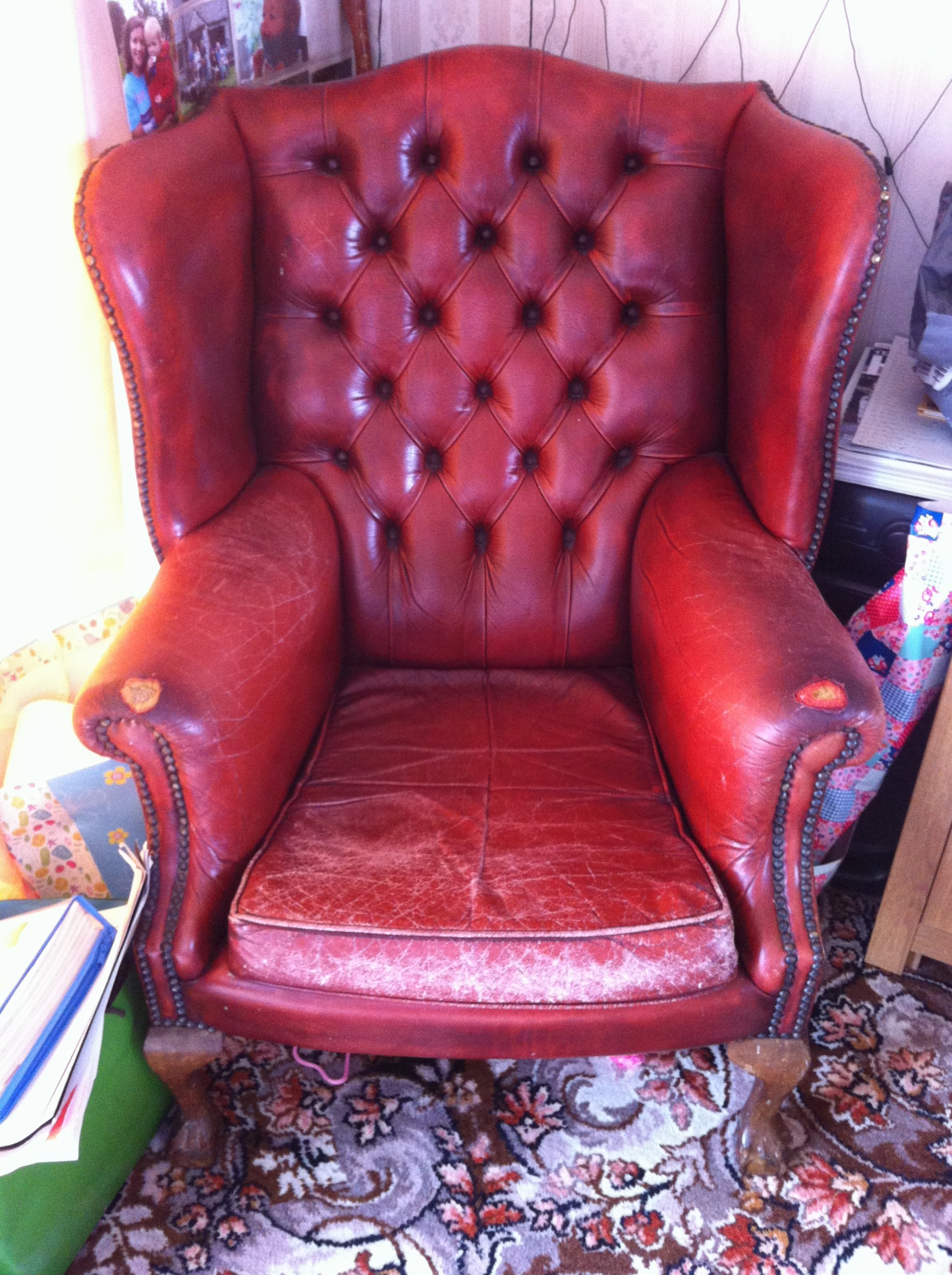 Queen Anne Chair repair The Leather Surgeons