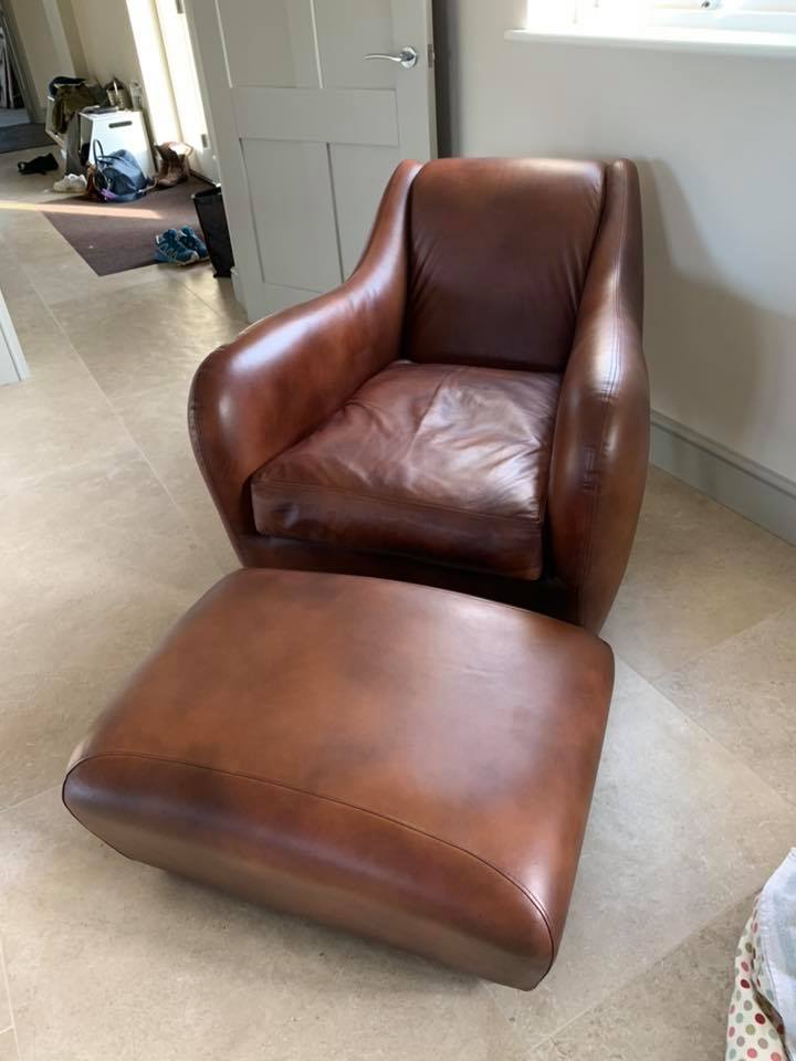 refinished leather to Balzac Chair